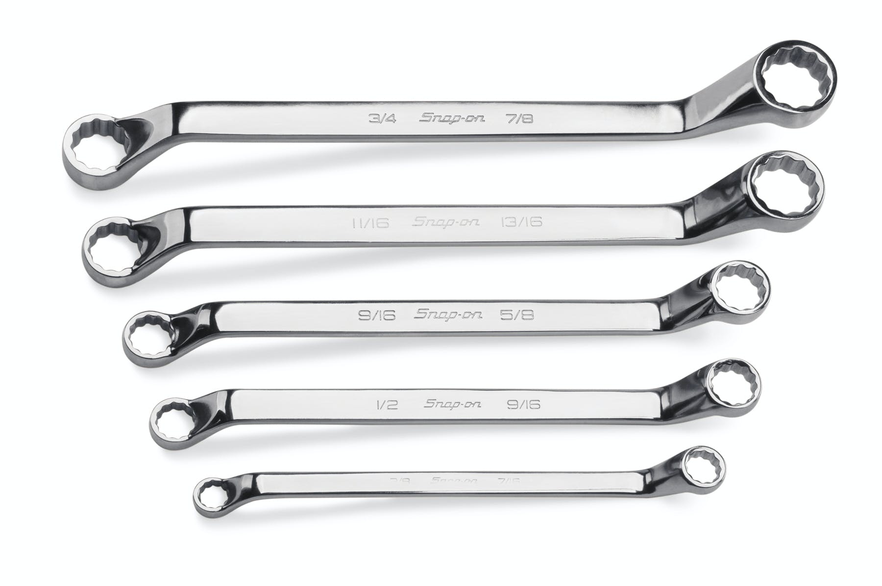 5 pc 12-Point SAE Flank Drive® 60° Deep Offset Box Wrench Set | XO605 5 pc 12-Point SAE Flank Drive® 60° Deep Offset Box Wrench Set | XO605